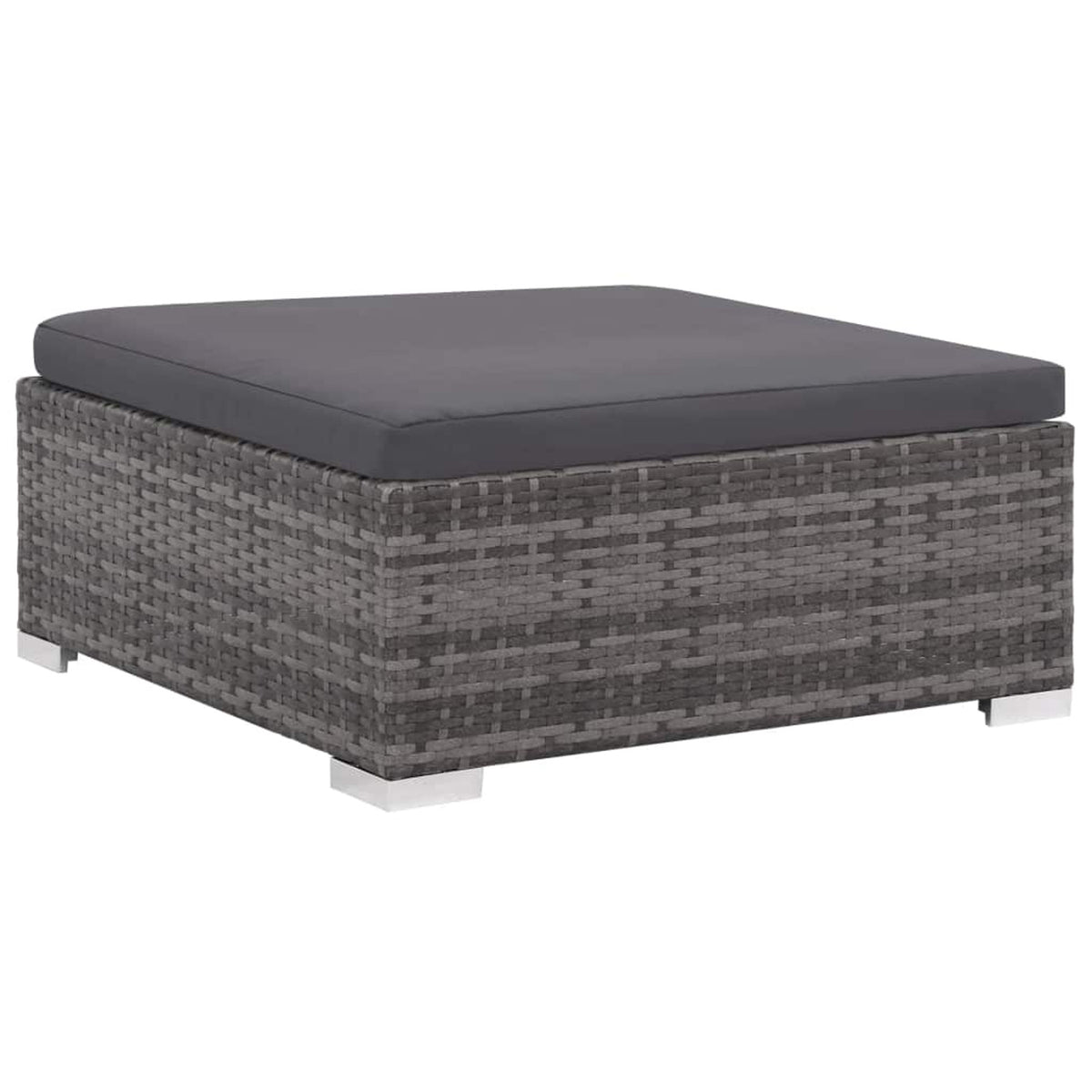 12 Piece Gray Poly Rattan Outdoor Patio Sectional Sofa with Coffee Table and Ottoman T1465
