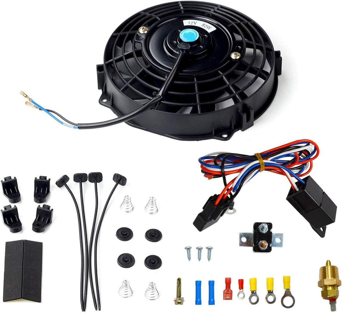 16" Black Electric Radiator Cooling Fan 3000 CFM Reversible 12Volts Pack of 2 B566322