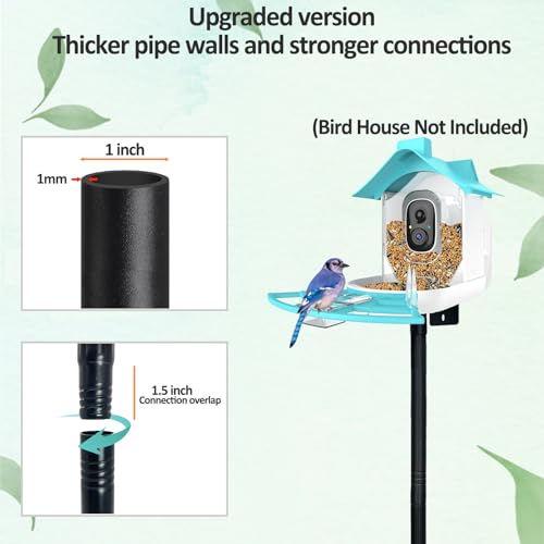 78 Inch Adjustable Heavy Duty Bird House Stand with Strong Base R986