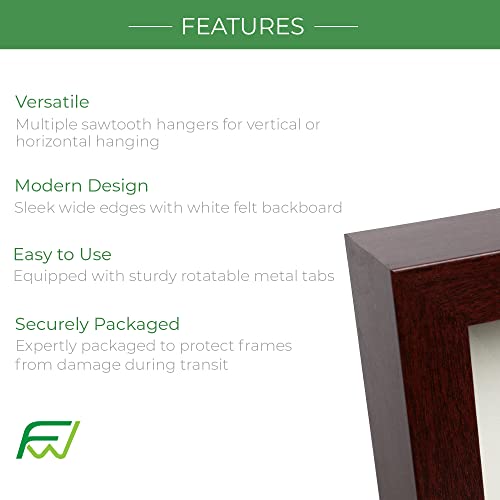 11” x 11” Dark Oak Wooden Shadow Box Frame with Tempered Glass O76316