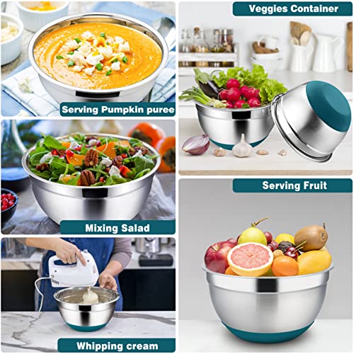 Set of 5 Stainless Steel Mixing Bowls with Lids (Black) C235520