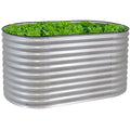 62.5-Inch Oval Stackable Steel Raised Garden Bed Planter Kit with Rubber Edge Trim S8603