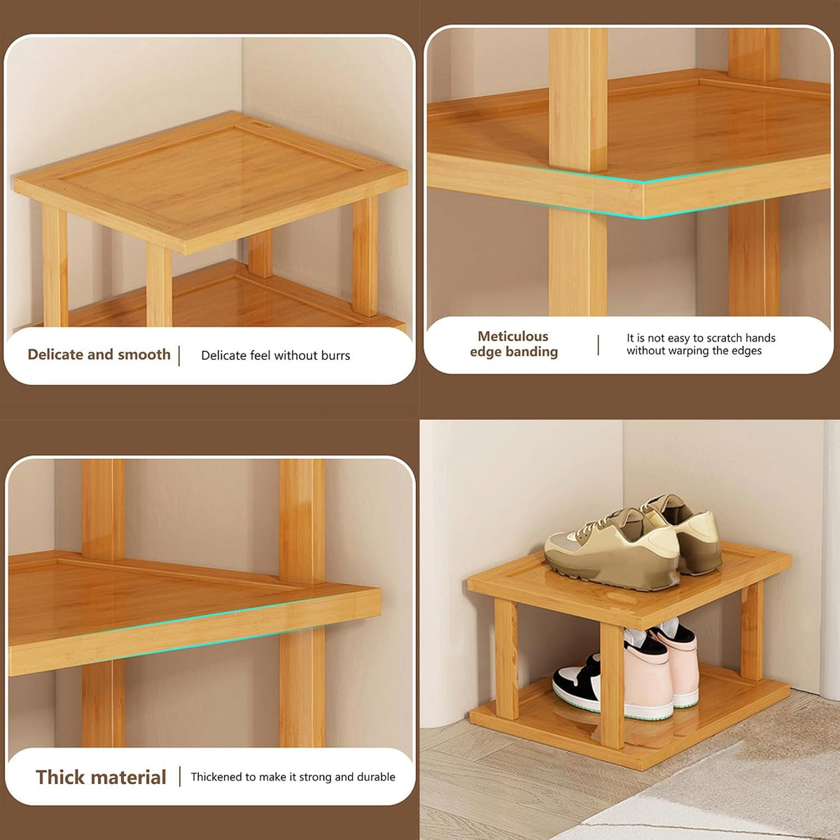 Bamboo 7-Tier Shoe Rack Storage Organizer Shelf Y232853