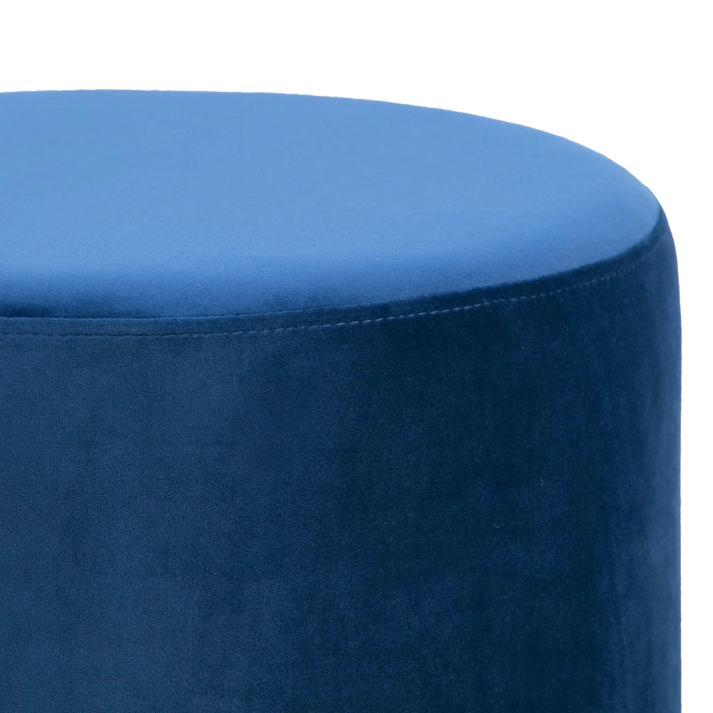 Velvet Round Ottoman with Golden Accent Base H659320
