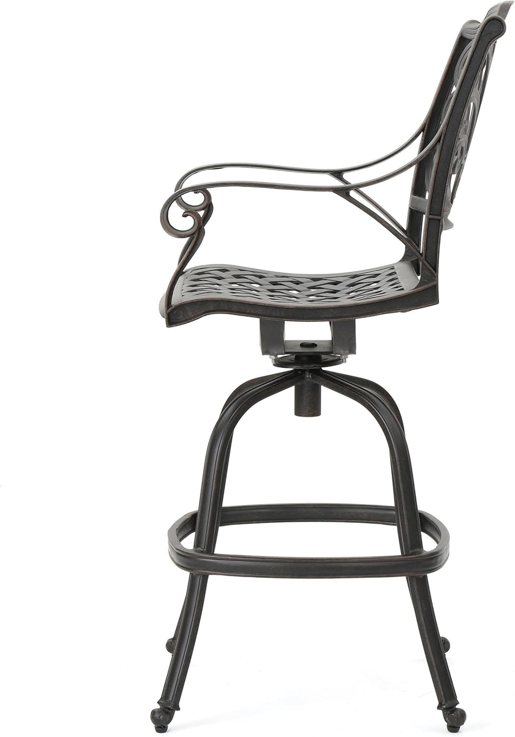 Bronze Cast Aluminum Barstools, 2-Pcs Set Y34903