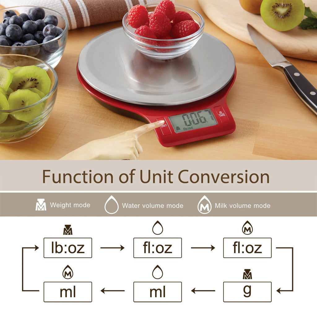 Round Stainless Steel Digital Kitchen Scale J10292