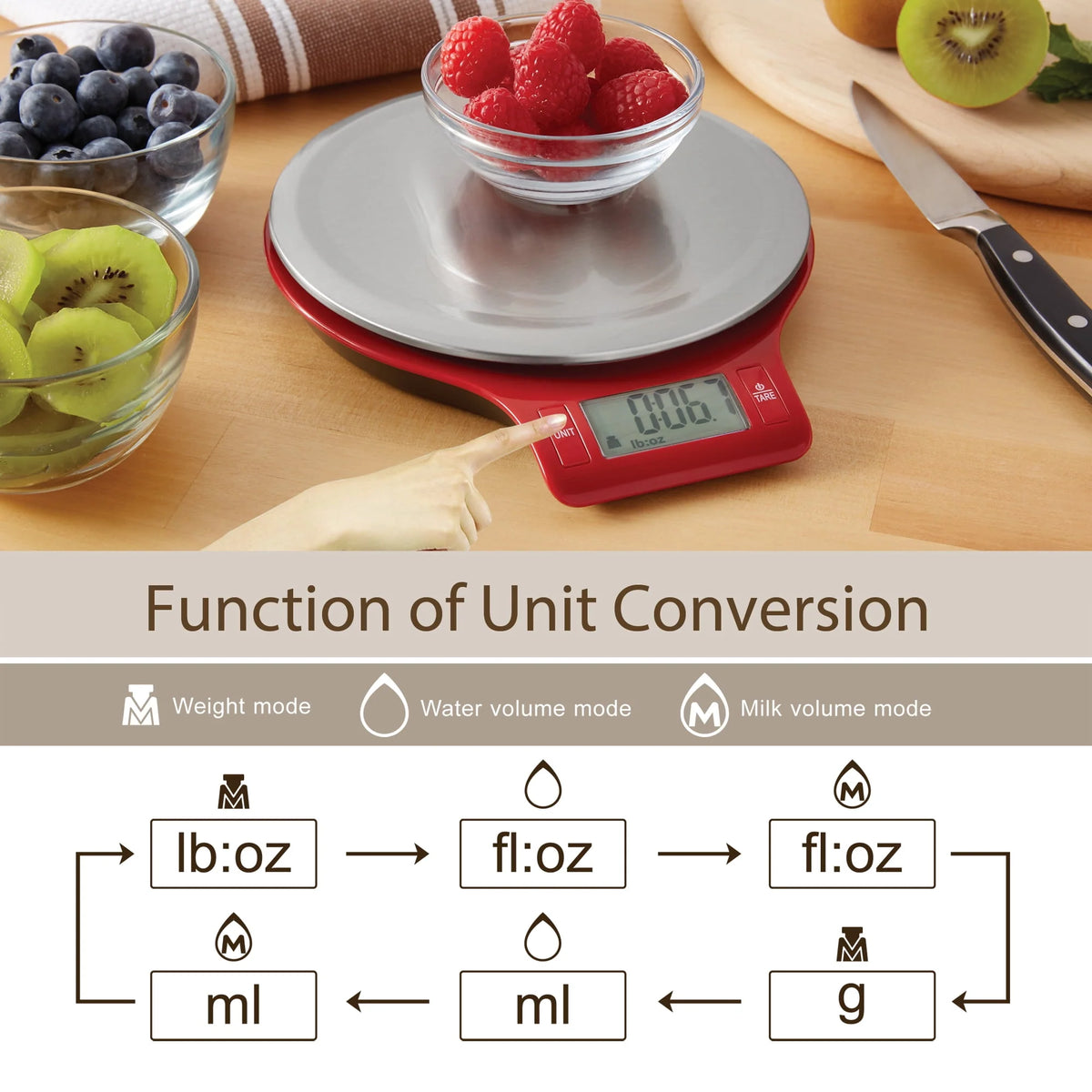 Round Stainless Steel Digital Kitchen Scale J10292