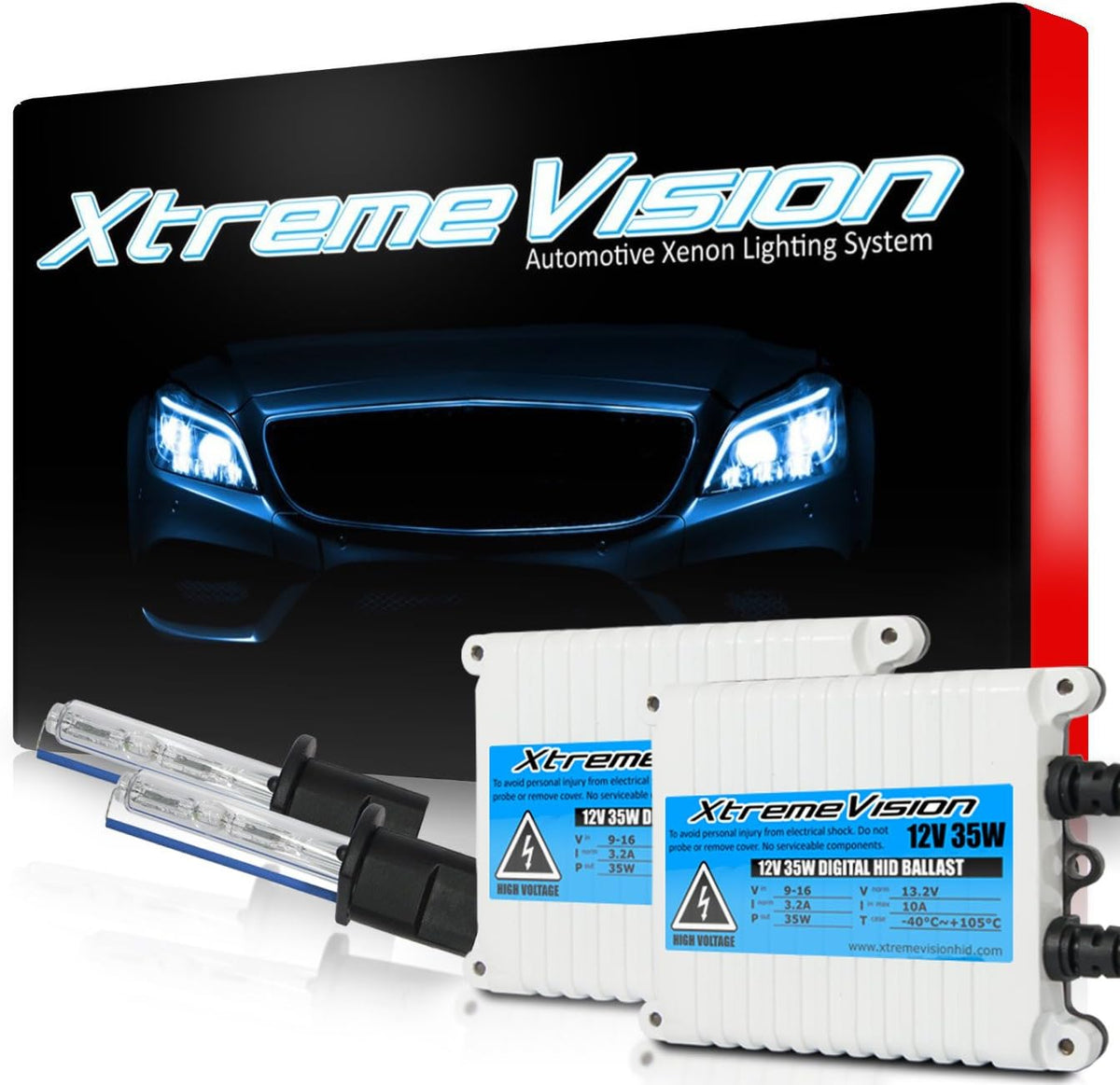35W AC Xenon HID Bundle with Slim AC Ballast (1 Pair) and H4 / 9003 30000K Deep Blue Xenon Bulbs (1 Pair) P6941