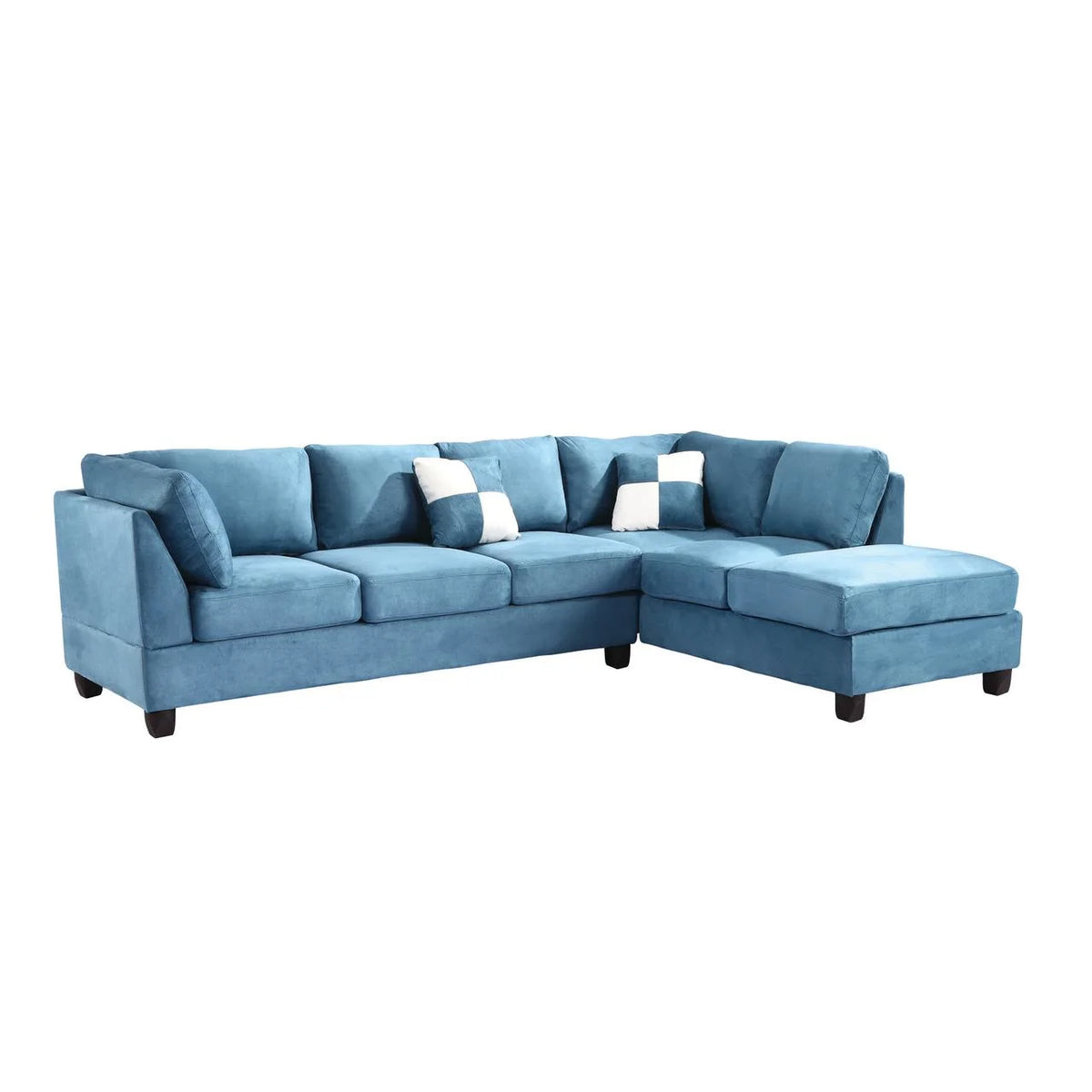 Aqua Microsuede Sectional D132