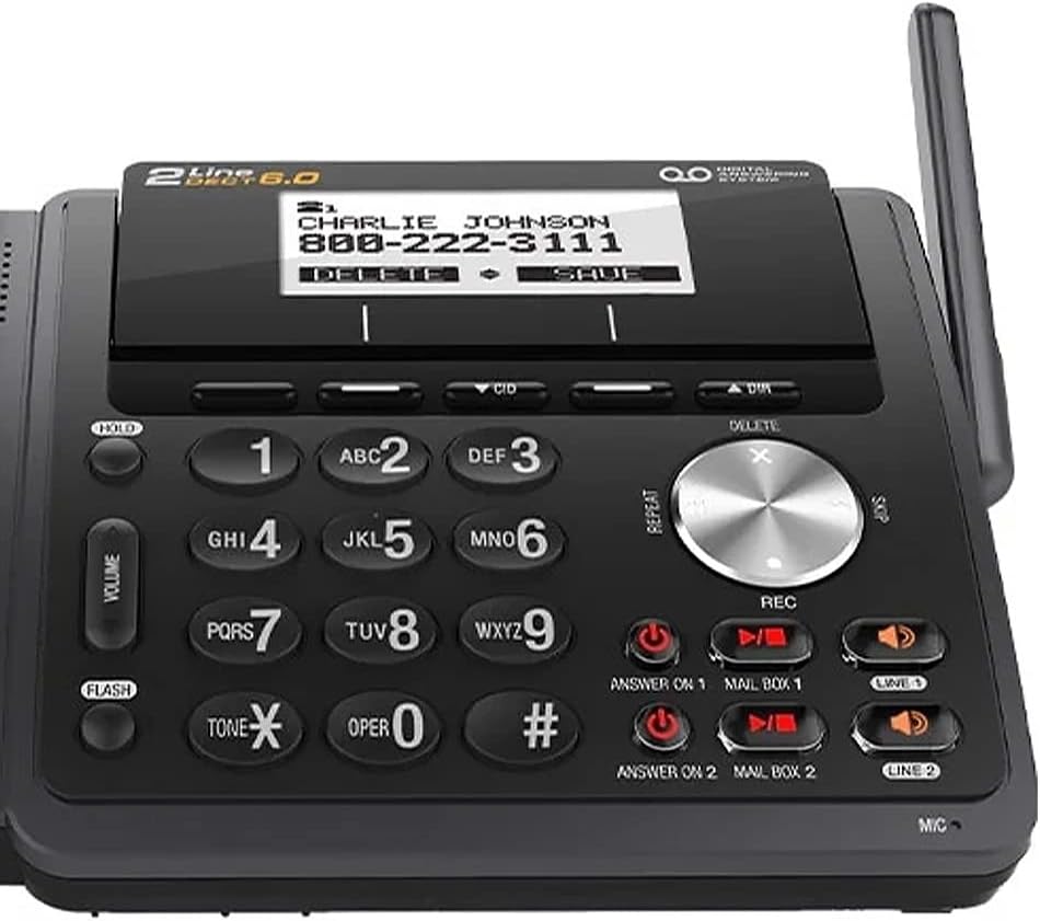 Black 3 Handset Expandable Cordless Phone with Answering System J974444