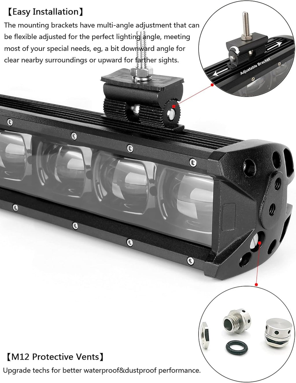 6D 33 Inch 150W Single Row LED Work Light Bar E9470
