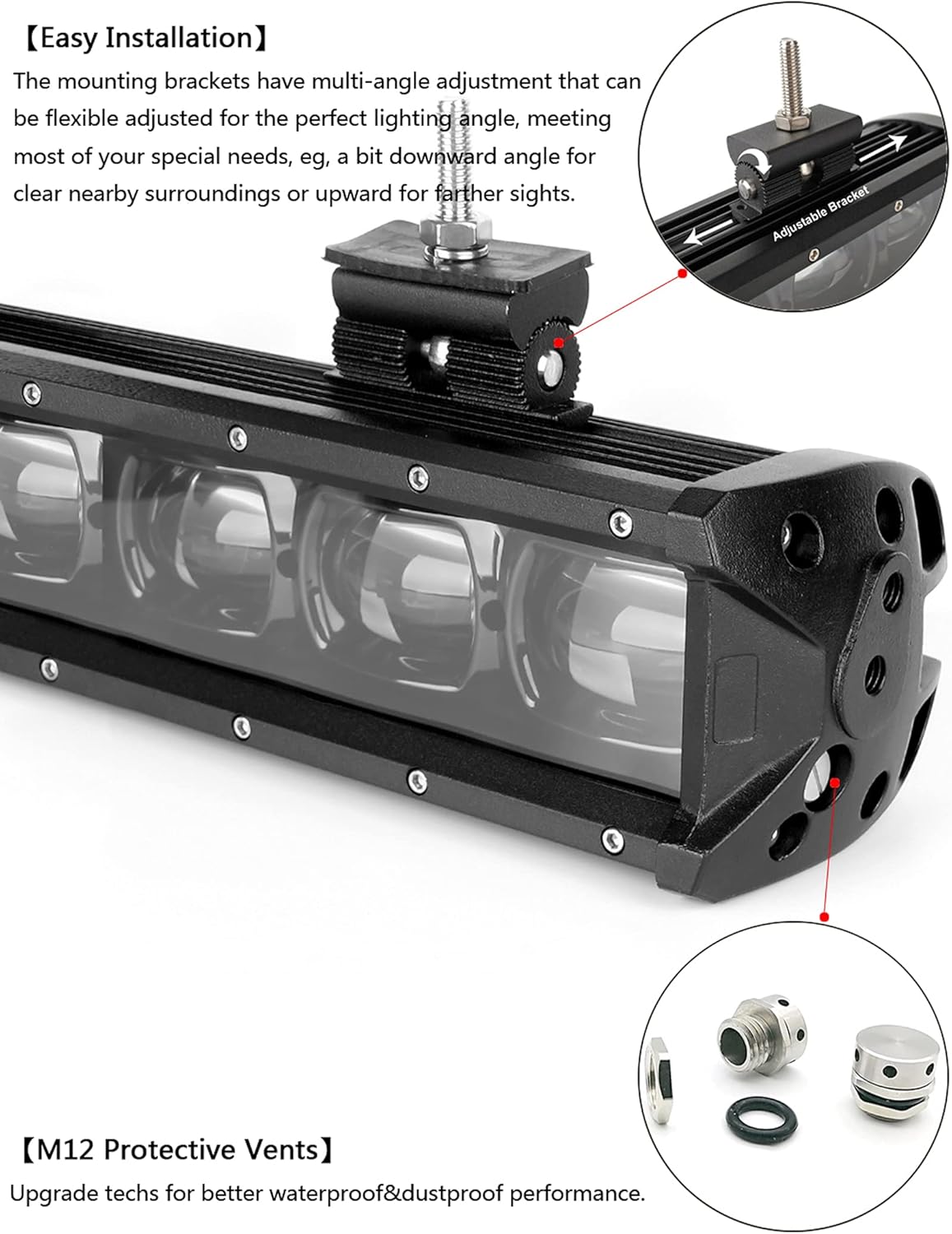 6D 33 Inch 150W Single Row LED Work Light Bar E9470