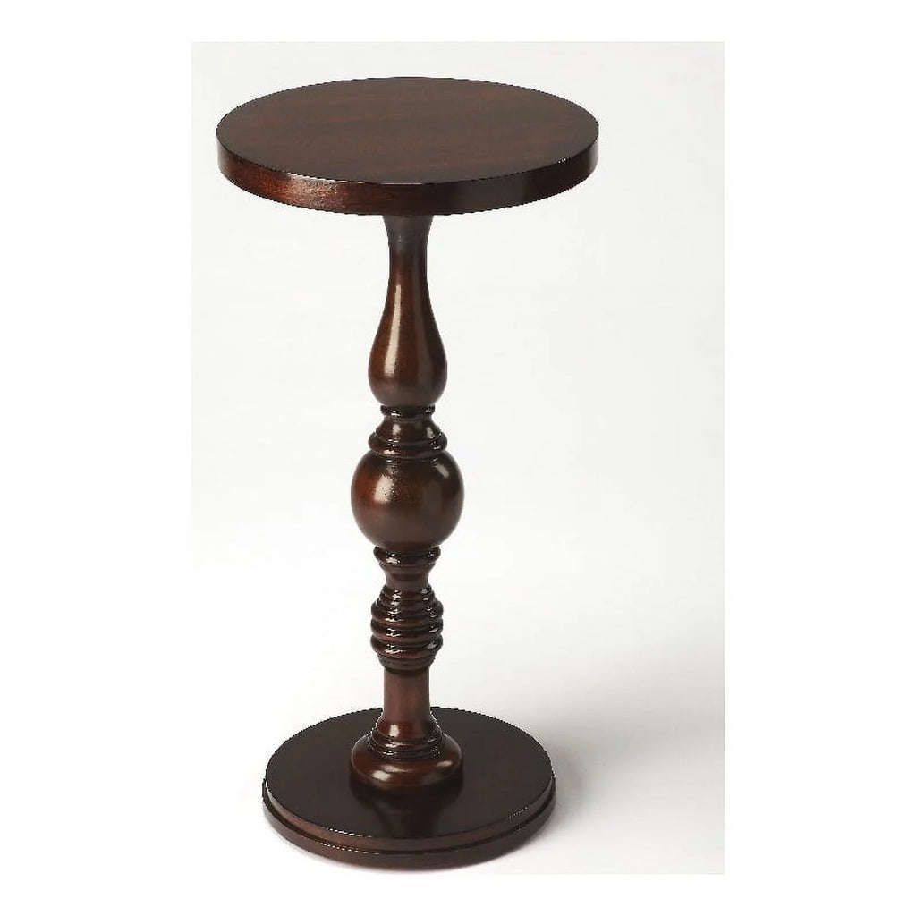 Wood Pedestal Table Cherry Brown Finish A88423