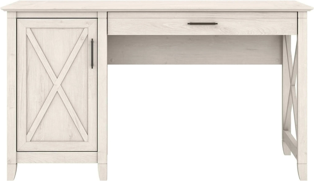 54W Linen White Oak Computer Desk with Storage P292