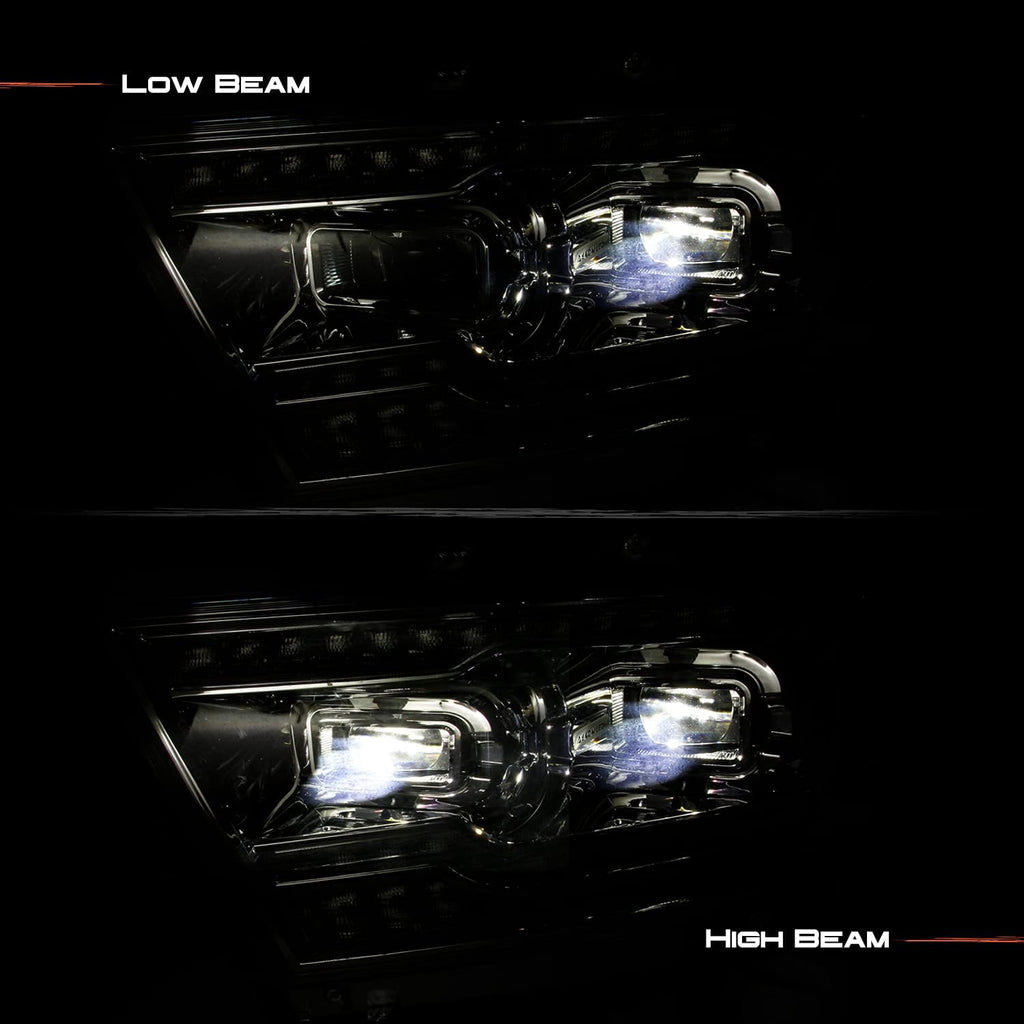 Chrome Housing Dual Projector Full-LED Sequential Light Bar Headlights for Dodge RAM 1500 G453