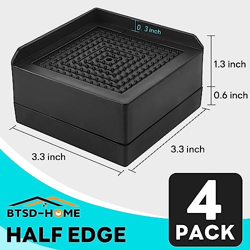 Black 4 Pack Furniture Risers 1.5 Inch B6626