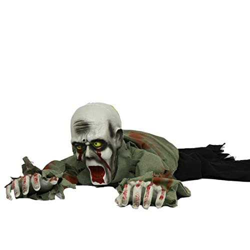 Scary Climbing Zombie Skeleton with Glowing Red Eyes and Creepy Sound Z128