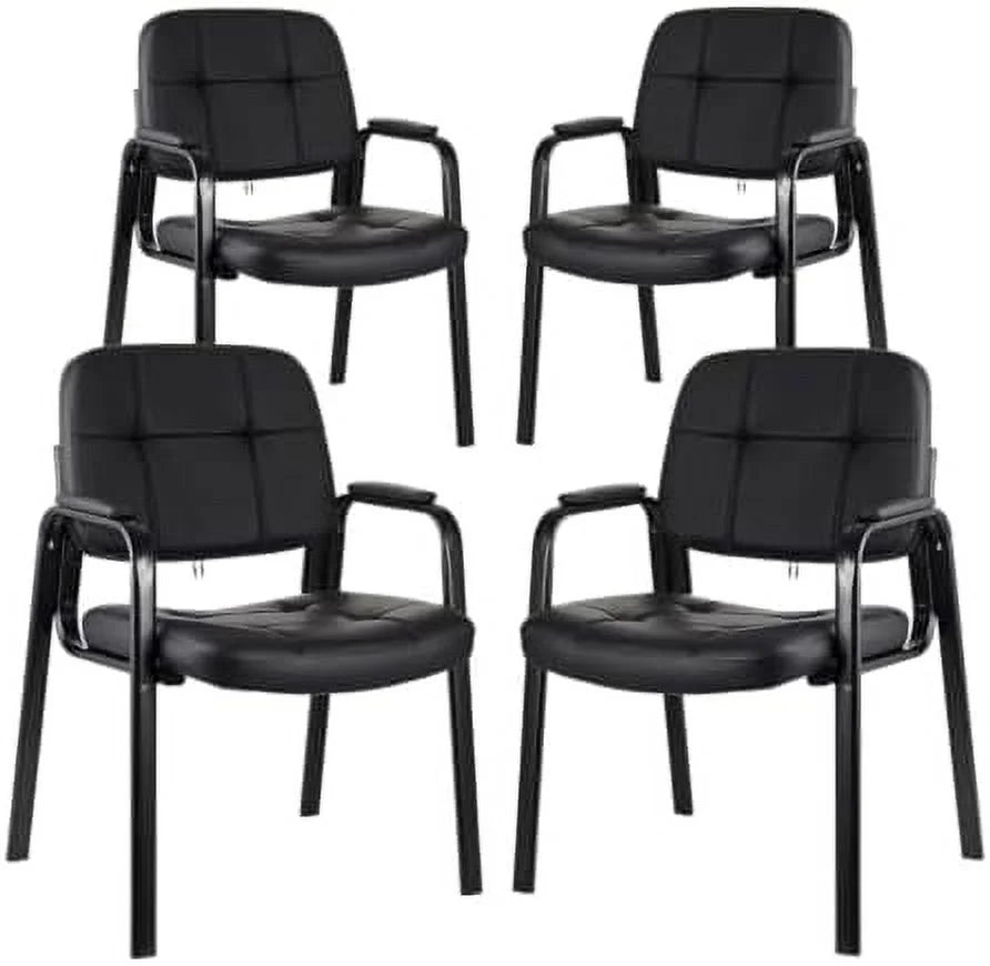 Black Bonded Leather Guest Chair 4 Pack P50679