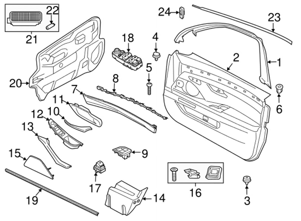 BMW Cover Window Frame Door Front J86611