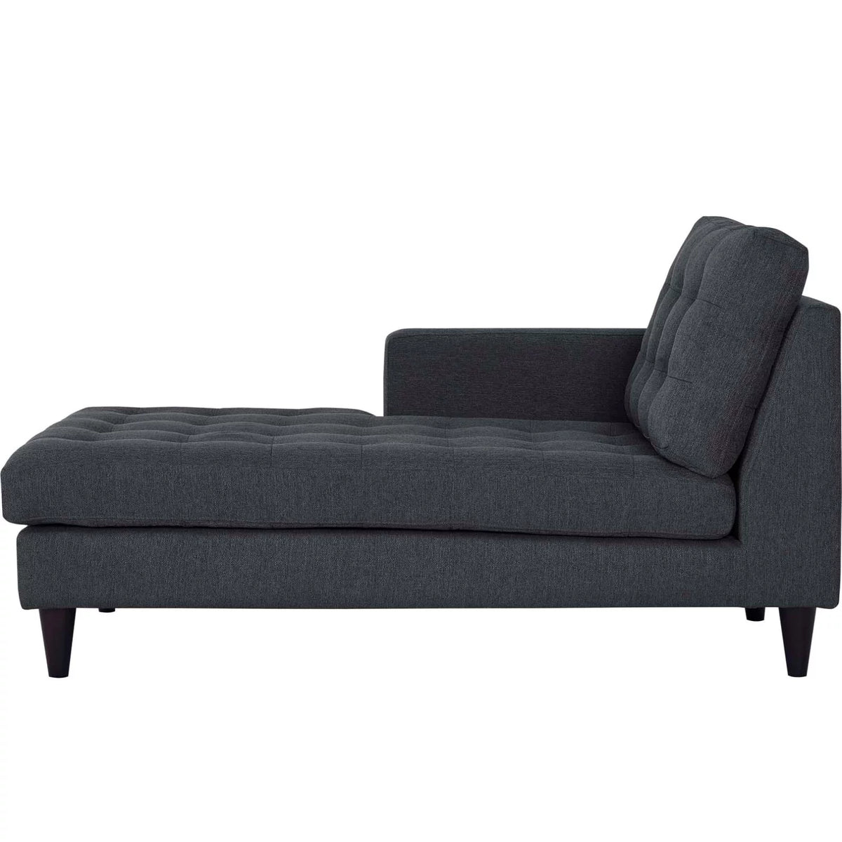 Left Arm Chaise Lounge Chair Grey Fabric V562