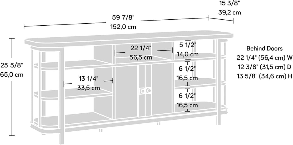 TV Credenza, Etched Oak Finish F6820