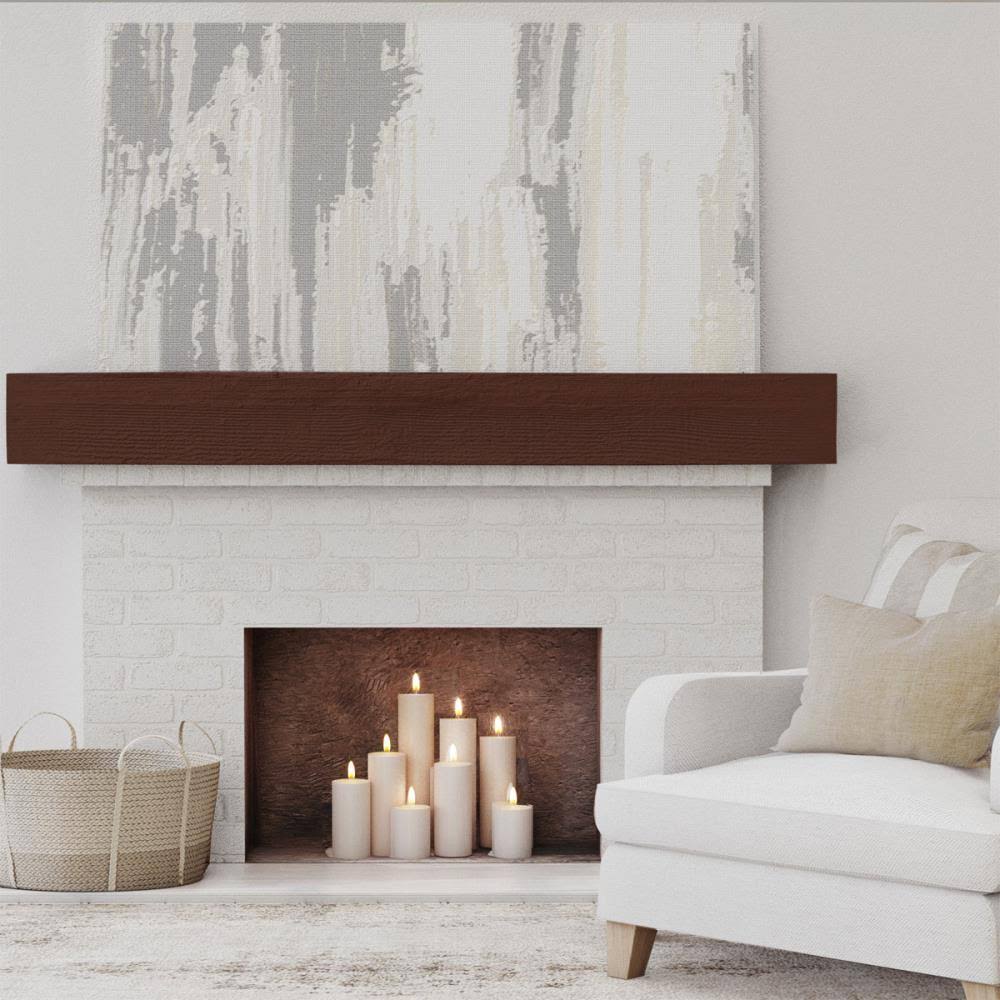 Rough Sawn Faux Wood Fireplace Mantel S95829