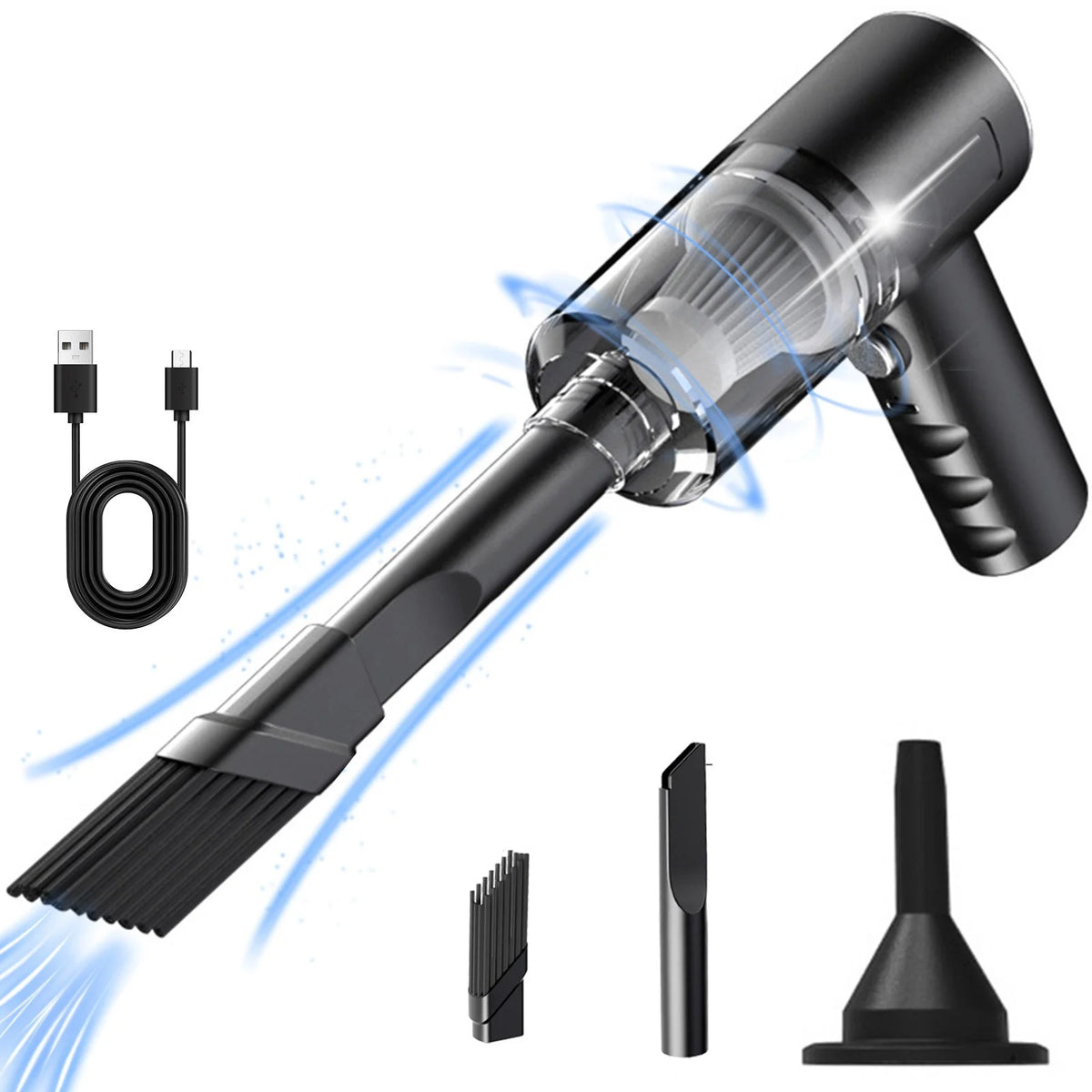 Cordless Handheld Car Vacuum Cleaner, 120W Rechargeable Mini Black H8527