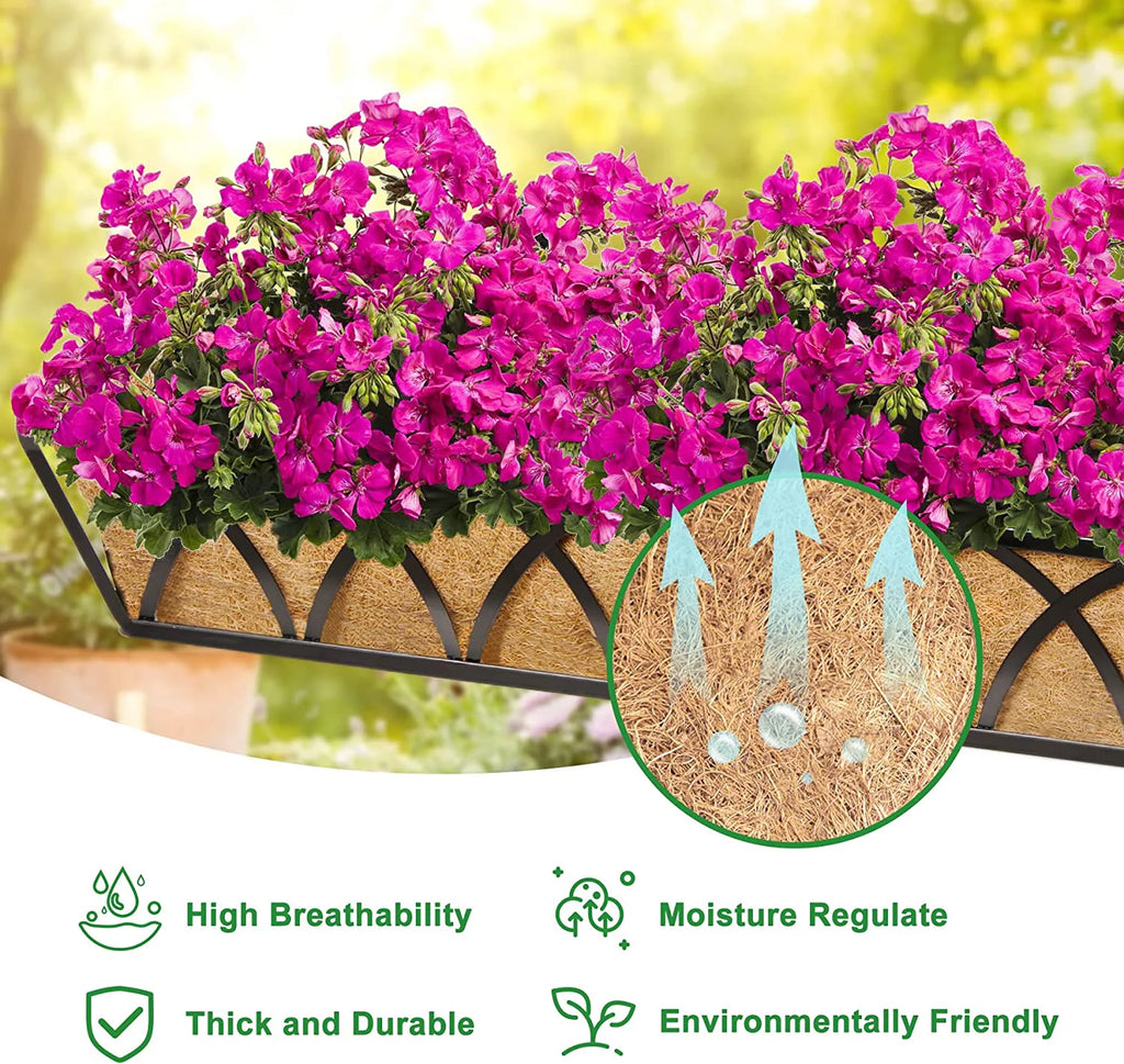 24 Inch Metal Hanging Planter with Coco Liner, 4pcs G683008