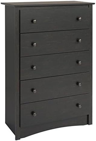 3 Piece Wooden Nightstand Dresser and Chest in Black U785