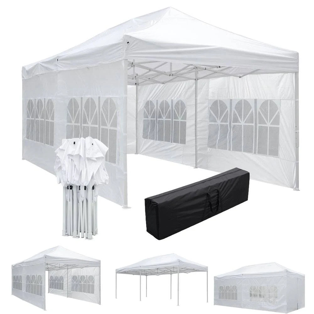 White Waterproof Pop Up Canopy Tent C397960