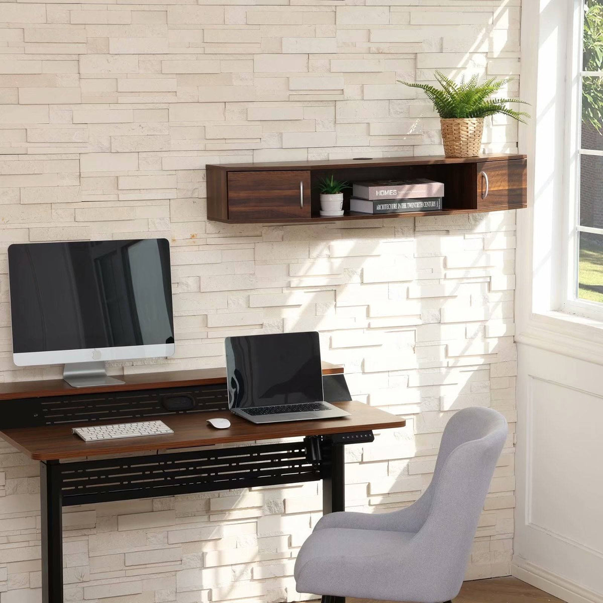 Wall Mounted TV Media Console Storage Hutch - 43.3 - Black S959964