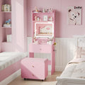 White Vanity Desk with Mirror and Lights O97520
