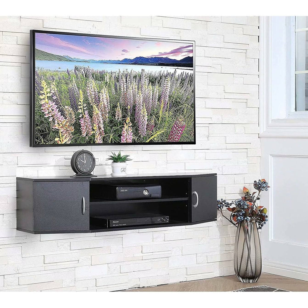 Wall Mounted TV Media Console Storage Hutch - 43.3 - Black S959964
