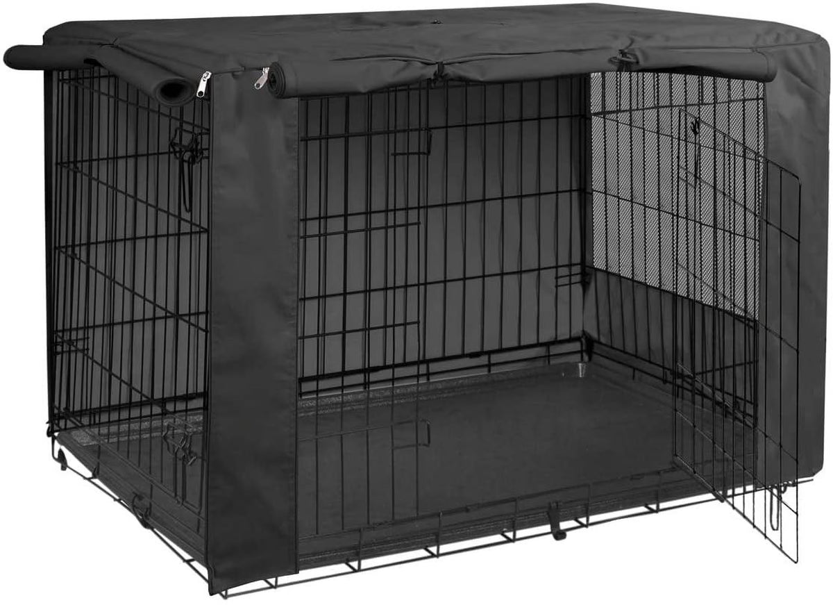 Black Folding Dog Crate Cover for 24 Inch Wire Pet Cage Y40206