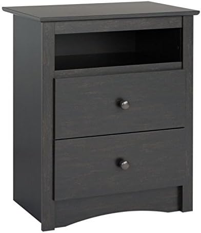 3 Piece Wooden Nightstand Dresser and Chest in Black U785