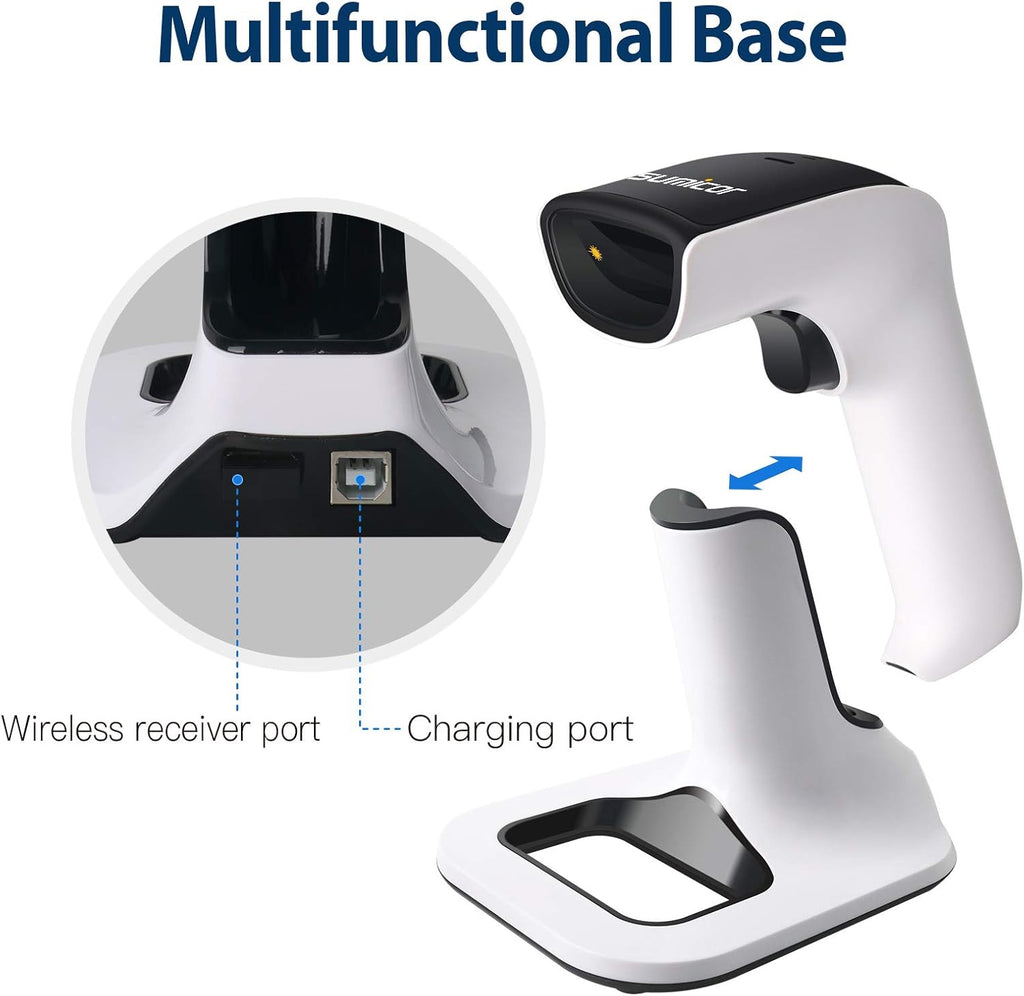 2D Bluetooth Barcode Scanner with Stand Pack of 2 X263