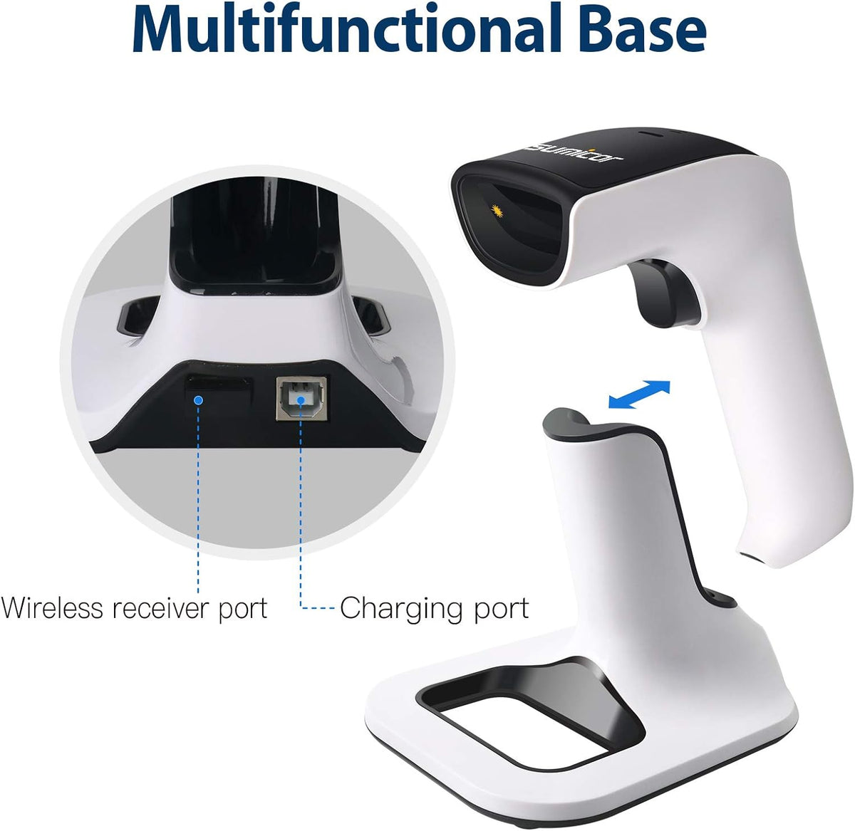 2D Bluetooth Barcode Scanner with Stand Pack of 2 X263