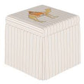 Camel Stripe Storage Ottoman H8316