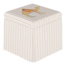 Camel Stripe Storage Ottoman H8316
