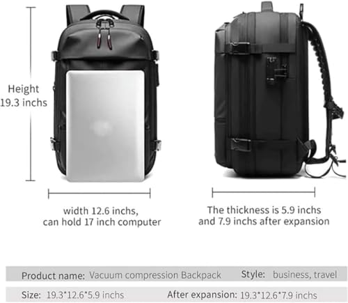 60L Expandable Water Resistant Backpack (Grey) Y904