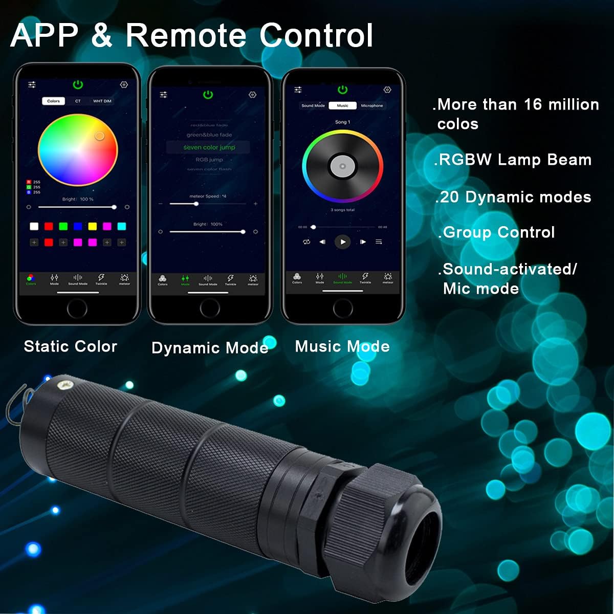 Bluetooth 6W RGB LED Fiber Optic Star Ceiling Light Kit with Remote Z7194