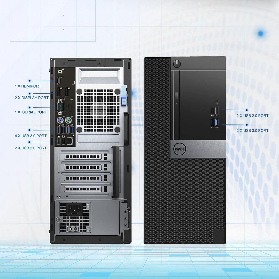 PC Tower Desktop Computer i5 6500 32GB DDR4 Ram 512GB M.2 NVMe SSD 1TB HDD Windows 10 Pro (Renewed) X5979