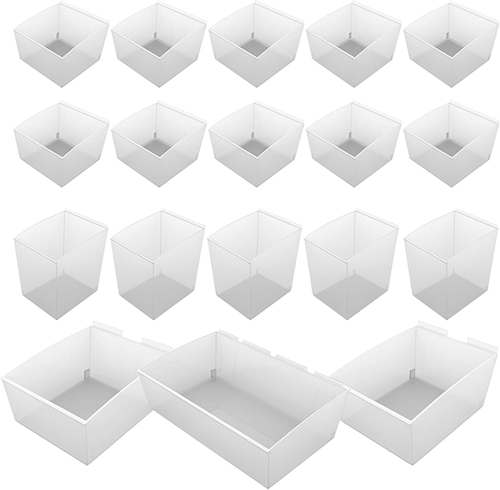 18-Piece Storage Bin Kit for PVC Slatwall D122954