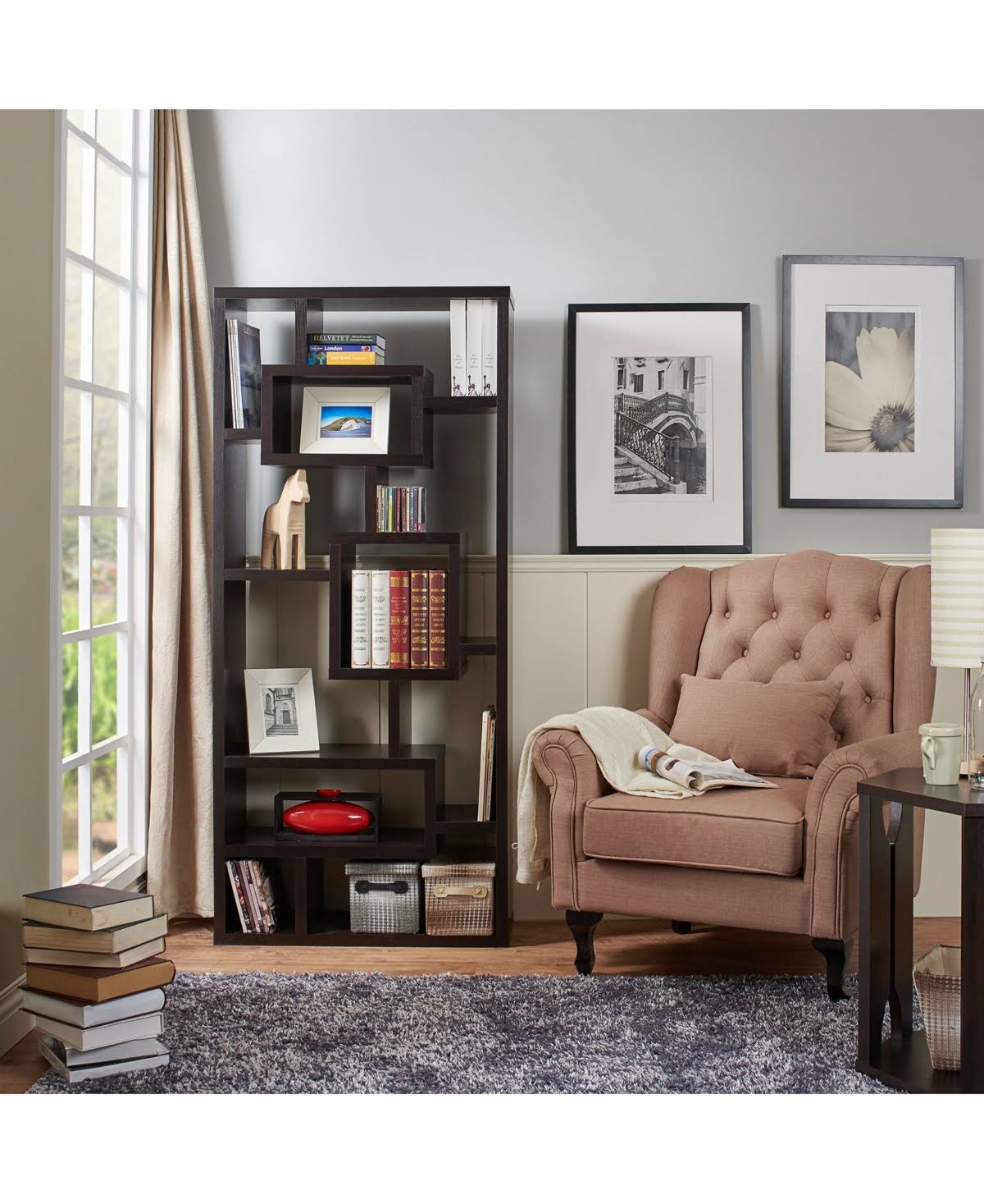 White Modern Bookcase T26180