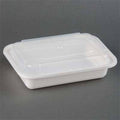 16 oz White Rectangular Container Lid Combo W559729