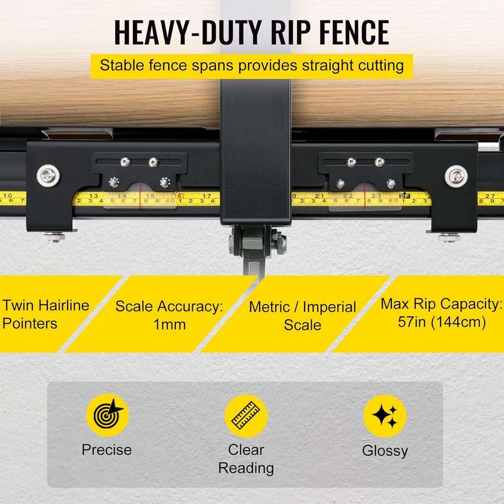 57×57 Table Saw Fence System with Front Guide Bar C2738