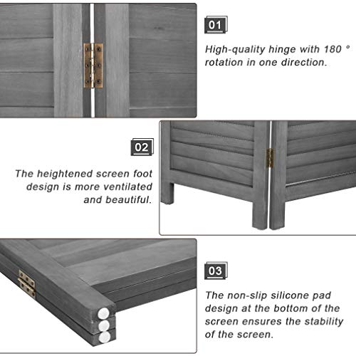 Brown 3 Panel Wood Folding Room Divider Z482