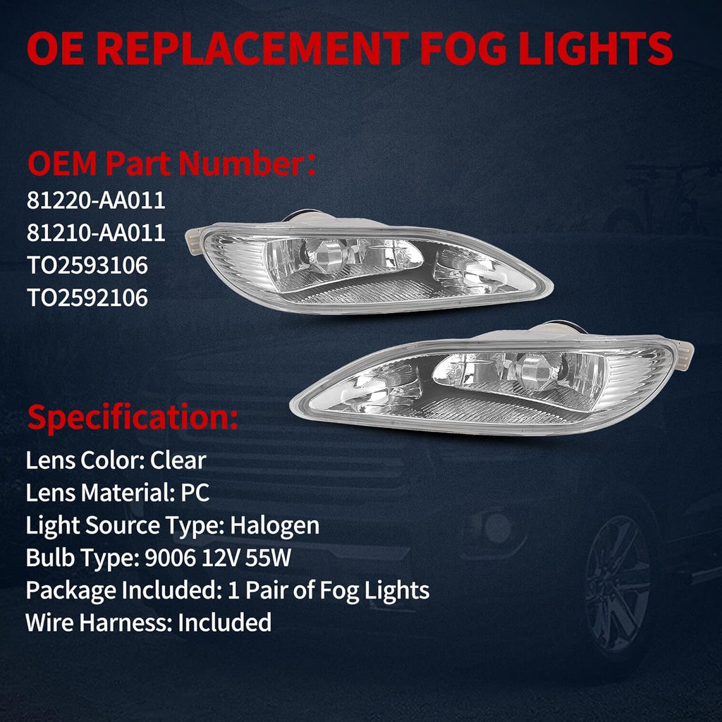 Fog Lights Replacement with Wiring Harness and Switch O7463