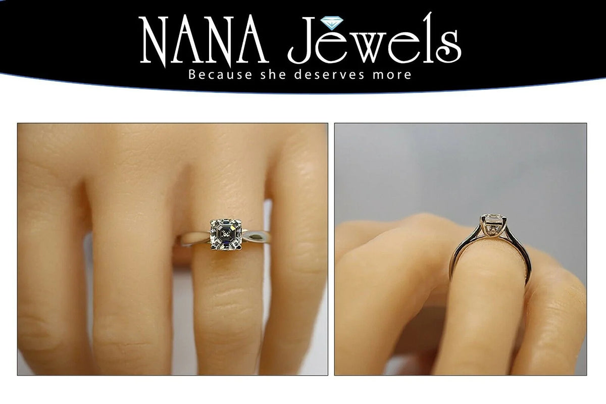 1.50ct Asscher Solitaire Silver CZ Engagement Ring Z701747