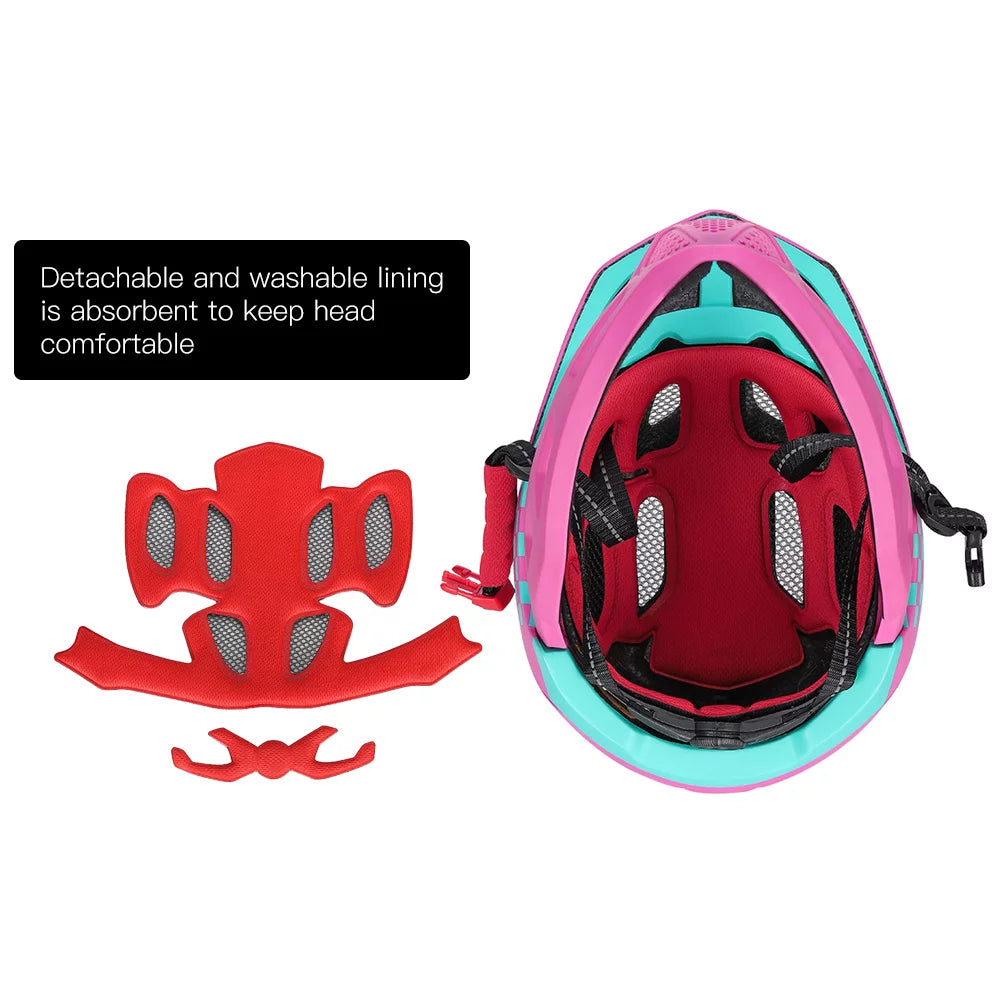 Full Face Safety Head Guard with Taillight and Detachable Chin M566